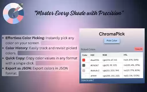 ChromaPick  from Chrome web store to be run with OffiDocs Chromium online