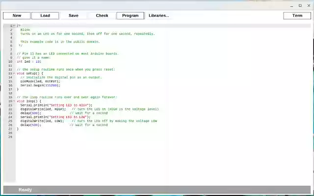 ChromeDuino  from Chrome web store to be run with OffiDocs Chromium online