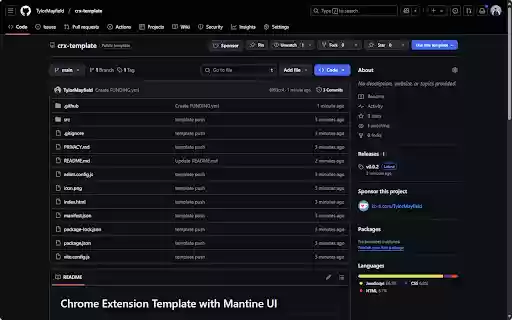 Chrome Extension Template  from Chrome web store to be run with OffiDocs Chromium online