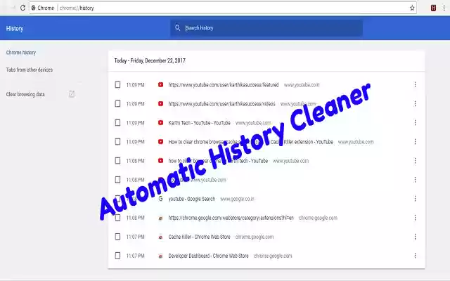 Chrome History Cleaner  from Chrome web store to be run with OffiDocs Chromium online