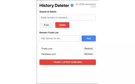 Chrome History Deleted  from Chrome web store to be run with OffiDocs Chromium online