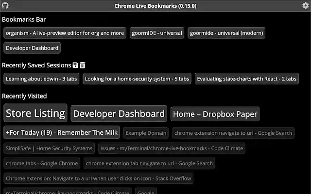 Chrome Live Bookmarks  from Chrome web store to be run with OffiDocs Chromium online