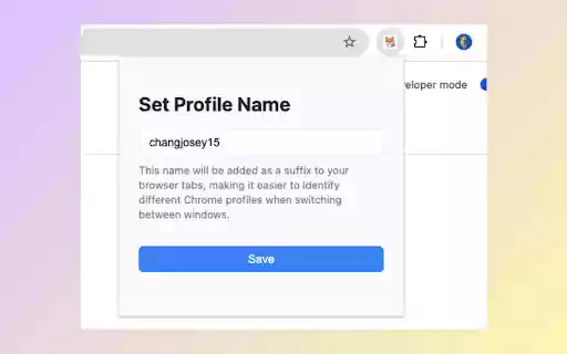Chrome Profile Title Suffix  from Chrome web store to be run with OffiDocs Chromium online