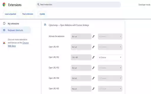 Chrome Shortcuts – Open Sites  Pages Instantly via Custom Keyboard Hotkeys  from Chrome web store to be run with OffiDocs Chromium online