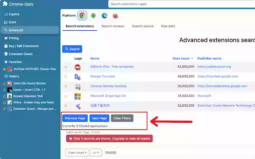 chrome stats filter helper  from Chrome web store to be run with OffiDocs Chromium online