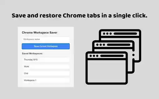 Chrome Workspace Saver  from Chrome web store to be run with OffiDocs Chromium online