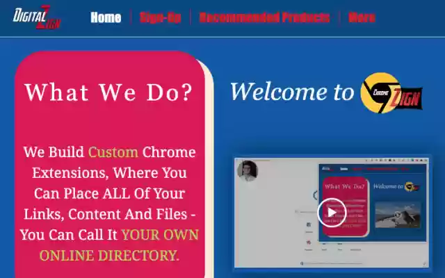 ChromeZign Demo  from Chrome web store to be run with OffiDocs Chromium online
