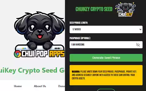 ChuiKey Crypto Seed Phrase Generator from Chrome web store to be run with OffiDocs Chromium online ChuiKey Crypto Seed Phrase Generator from Chrome web store to be run with OffiDocs Chromium online