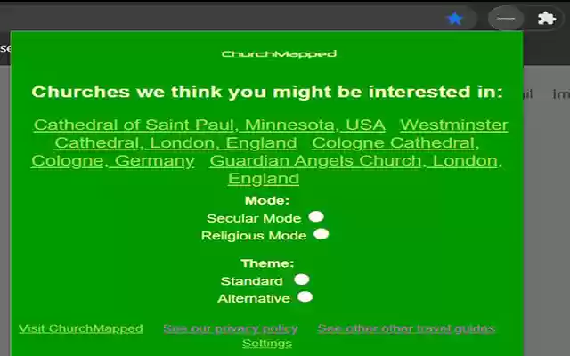 ChurchMapped Extension for Google Chrome  from Chrome web store to be run with OffiDocs Chromium online