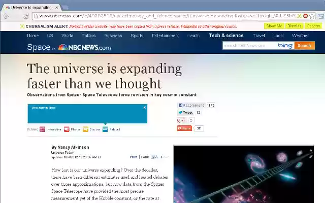 Churnalism  from Chrome web store to be run with OffiDocs Chromium online