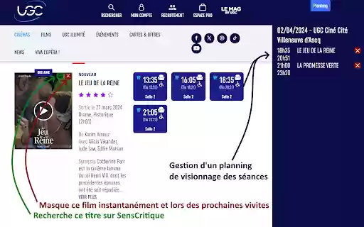 Cinéphilm : choisir les films à voir  from Chrome web store to be run with OffiDocs Chromium online