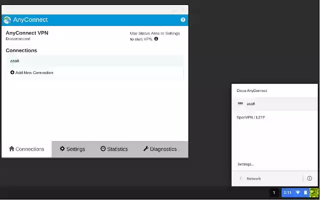 Cisco AnyConnect  from Chrome web store to be run with OffiDocs Chromium online