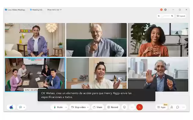 Cisco Webex-Erweiterung aus dem Chrome-Webshop zur Ausführung mit OffiDocs Chromium online