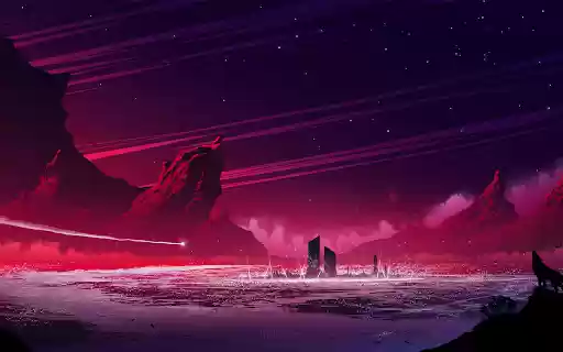 City Under a Mystical Red Sky  from Chrome web store to be run with OffiDocs Chromium online