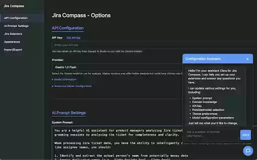 Clara JIRA Compass  from Chrome web store to be run with OffiDocs Chromium online