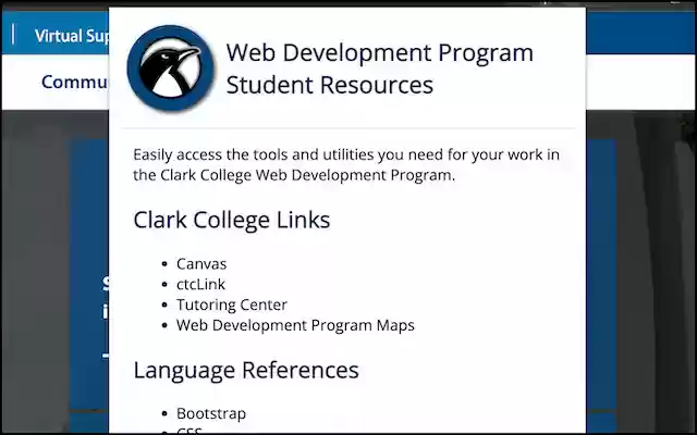 Clark College Web Development  from Chrome web store to be run with OffiDocs Chromium online