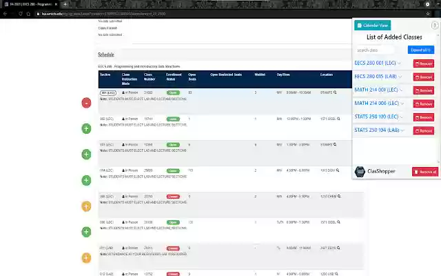 ClasShopper  from Chrome web store to be run with OffiDocs Chromium online
