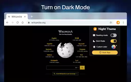 Classic Dark Theme for Web  from Chrome web store to be run with OffiDocs Chromium online
