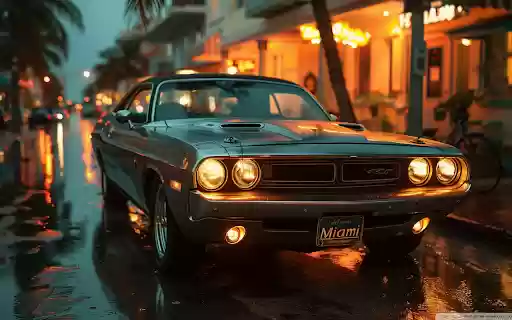 Classic Dodge Challenger RT Night in Miami  from Chrome web store to be run with OffiDocs Chromium online