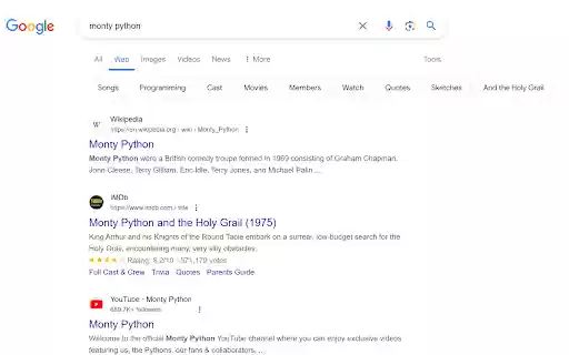 Classic Web Search  from Chrome web store to be run with OffiDocs Chromium online
