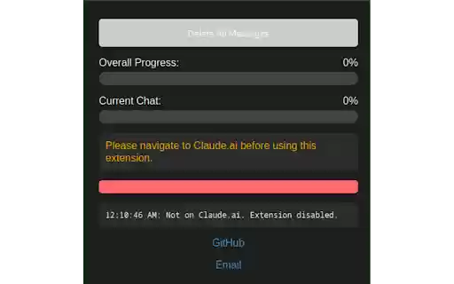 Claude Chat Deleter  from Chrome web store to be run with OffiDocs Chromium online