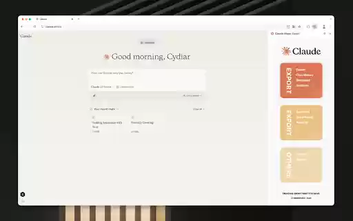 Claude Magic Export  from Chrome web store to be run with OffiDocs Chromium online