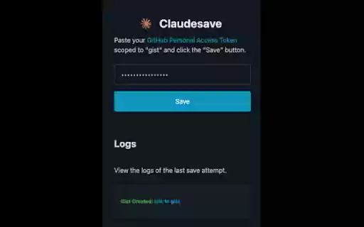 ClaudeSave  from Chrome web store to be run with OffiDocs Chromium online