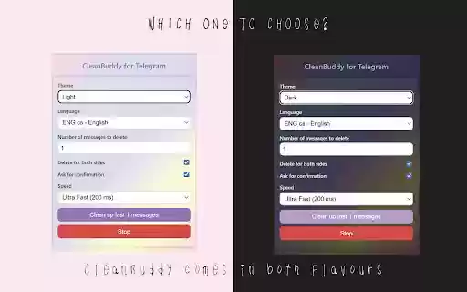 CleanBuddy for Telegram  from Chrome web store to be run with OffiDocs Chromium online