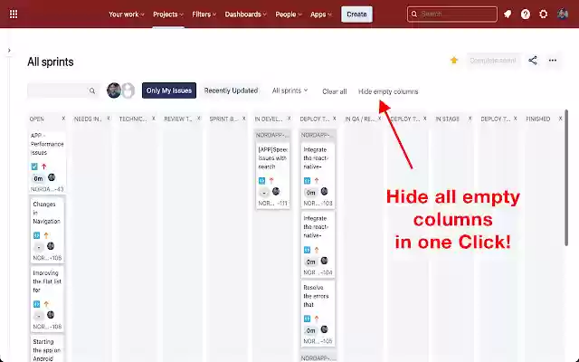 Clean Jira  from Chrome web store to be run with OffiDocs Chromium online
