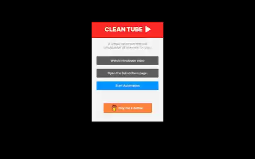 Cleantube Devmoises  from Chrome web store to be run with OffiDocs Chromium online