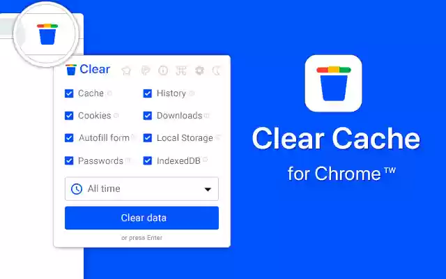 Clear Cache for Chrome  from Chrome web store to be run with OffiDocs Chromium online