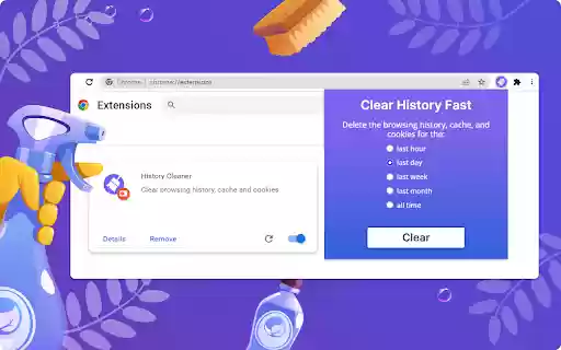 ClearHistoryFast  from Chrome web store to be run with OffiDocs Chromium online