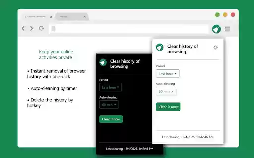 Clear history of browsing  from Chrome web store to be run with OffiDocs Chromium online