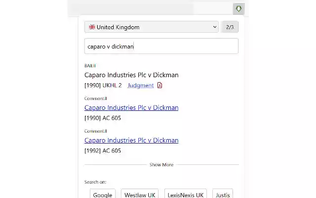 Clerkent quick legal search  from Chrome web store to be run with OffiDocs Chromium online
