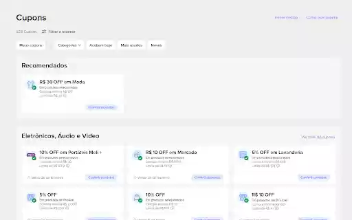 Clicador de cupom para o Mercado Livre  from Chrome web store to be run with OffiDocs Chromium online
