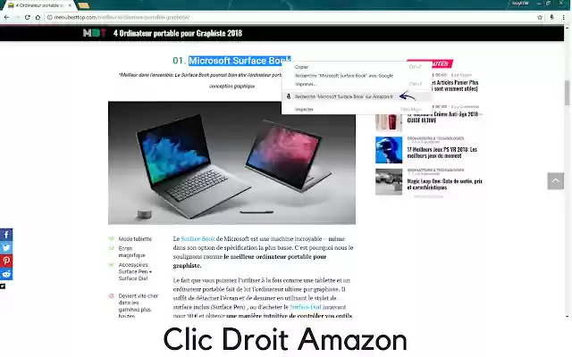 Clic Droit Amazon من متجر Chrome الإلكتروني ليتم تشغيله باستخدام OffiDocs Chromium عبر الإنترنت