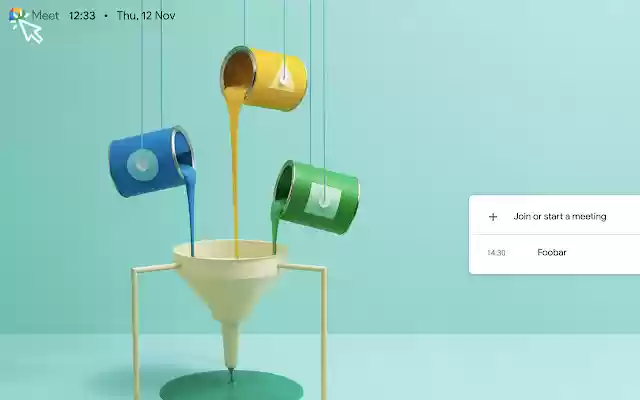 Clickable Google Meet logo  from Chrome web store to be run with OffiDocs Chromium online