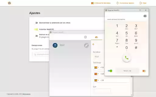 Click to call Megacall  from Chrome web store to be run with OffiDocs Chromium online