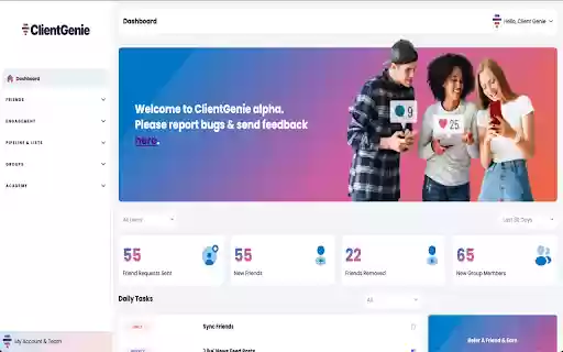 ClientGenie  from Chrome web store to be run with OffiDocs Chromium online