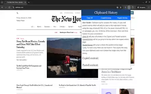 Clipboard Cache History  from Chrome web store to be run with OffiDocs Chromium online