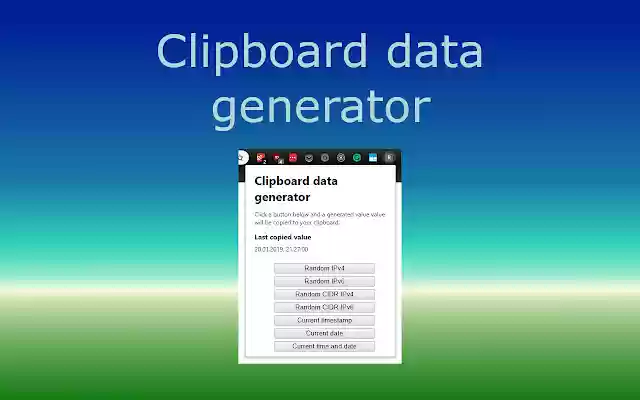 Clipboard data generator  from Chrome web store to be run with OffiDocs Chromium online