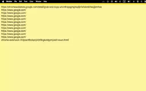 ClipboardPaste copy all urls to clipboard  from Chrome web store to be run with OffiDocs Chromium online