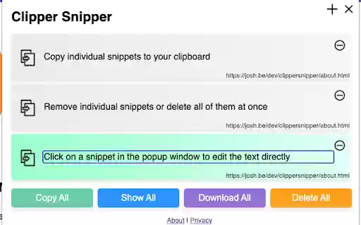 Clipper Snipper  from Chrome web store to be run with OffiDocs Chromium online
