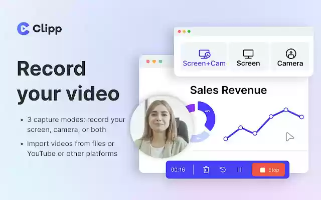Clipp Screen Recorder  Text Based Editor  from Chrome web store to be run with OffiDocs Chromium online