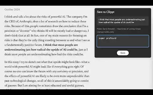 Clippt  from Chrome web store to be run with OffiDocs Chromium online