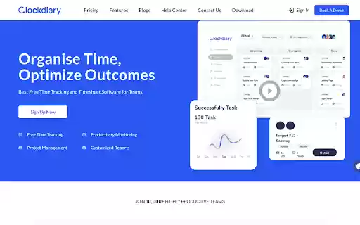Clockdiary Time Tracker  from Chrome web store to be run with OffiDocs Chromium online