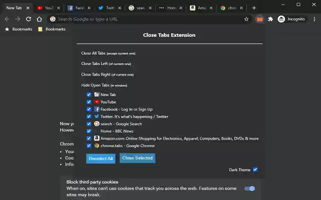 Close All Inactive Tabs  from Chrome web store to be run with OffiDocs Chromium online