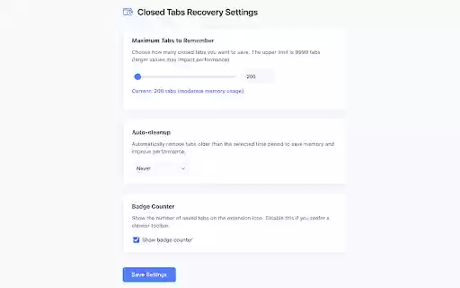 Closed Tabs Recovery  from Chrome web store to be run with OffiDocs Chromium online