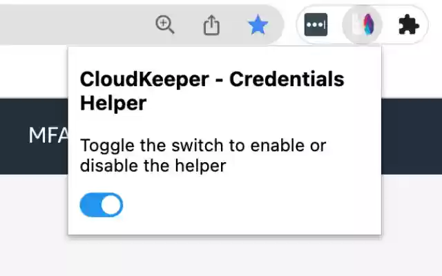 CloudKeeper Credential Helper uit de Chrome-webwinkel, uit te voeren met OffiDocs Chromium online