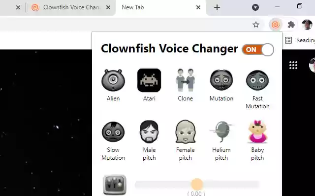 Clownfish Voice Changer para Chrome de Chrome web store se ejecutará con OffiDocs Chromium en línea